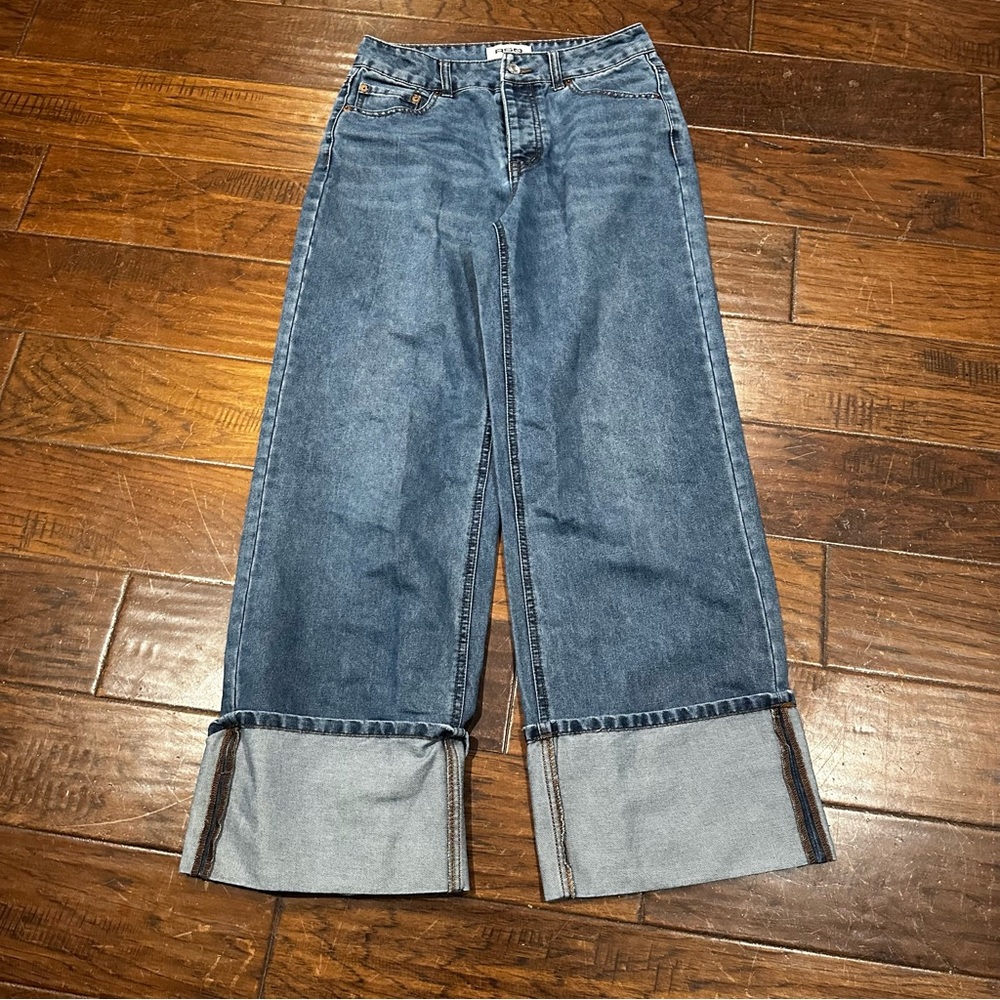 RSQ Wide Leg Rolled-Up Jeans Size 25‎ 💙 High Waist Denim